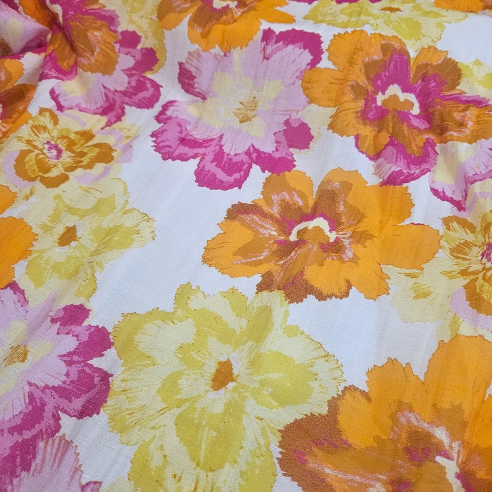 CeCe 2X Spring Breakers Radiant Yellow Floral Midi Skirt Lined Pockets NWT 1078 - Picture 2 of 9